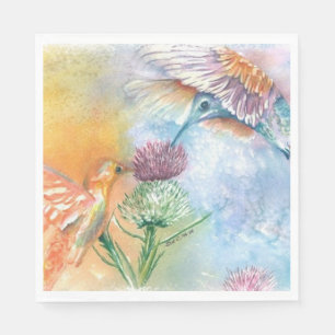 COLORFUL HUMMING BIRDS PARTY NAPKIN