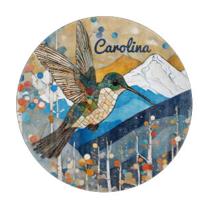 Colorful Hummingbird Kitchen Cutting Board