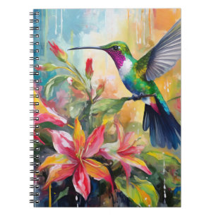 Colorful Hummingbird Modern Art Notebook