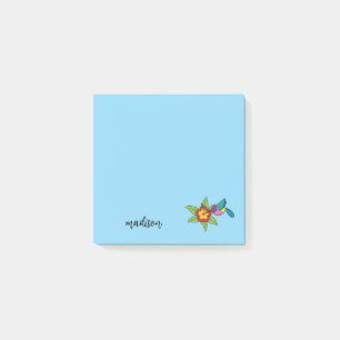 Colorful Hummingbird on Hibiscus Tropical Flower Post-it Notes