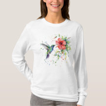 Colorful Hummingbird Watercolor Floral Nature Art