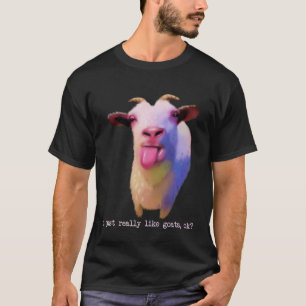 Colorful I Just Really Like Goats OK Farm Animal T-Shirt