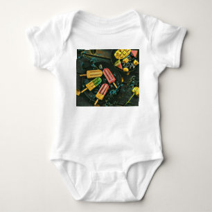 Colorful ice cream cone popsicle baby bodysuit