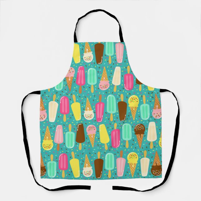 Colorful Ice Cream Pattern Summer  Apron (Front)