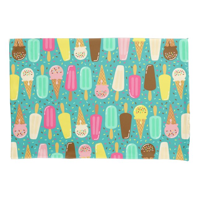 Colorful Ice Cream Pattern Summer  Pillowcase (Front)