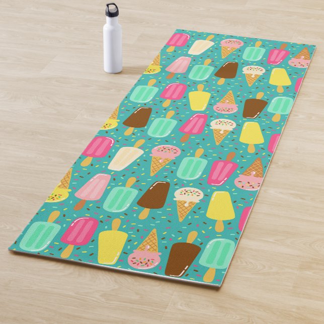 Colorful Ice Cream Pattern Summer  Yoga Mat (In Situ)