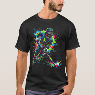 Colorful Ice Hockey Fan Player Tie Dye T-Shirt