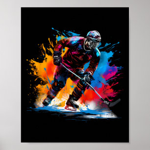 Colorful Ice Hockey  Poster
