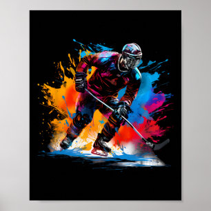 Colorful Ice Hockey Poster