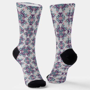 Colorful IkatFloral Motif Pattern Socks