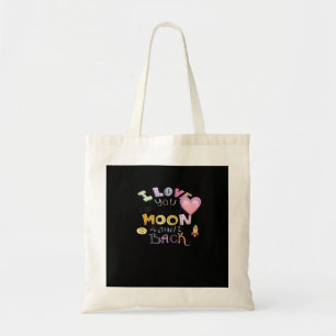 Colorful Illustration I Love You To The Moon And B Tote Bag