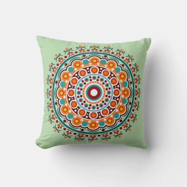 Colorful Indian Mandala Cushion (Front)
