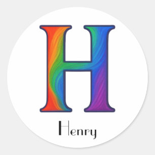 Colorful Initial Letter H Sticker