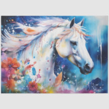 Colorful Ink Blot Horse Tissue Paper