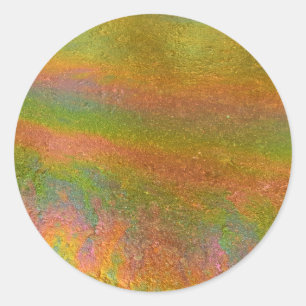 Colorful Iridescent Rainbow Oil Slick Classic Round Sticker
