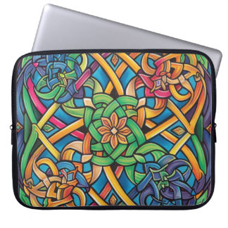 COLORFUL IRISH CELTIC KNOTS AND FLOWERS LAPTOP SLEEVE