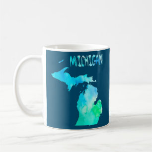 Colorful isolated Michigan map in watercolor Coffee Mug