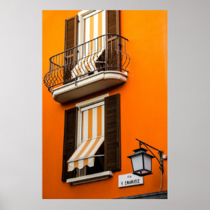 COLORFUL ITALIAN FACADE AND WINDOWS POSTER