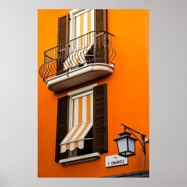 COLORFUL ITALIAN FACADE AND WINDOWS POSTER (Front)