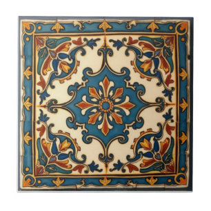 Colorful Iznik Persian Turkish Handpainted Repro Ceramic Tile
