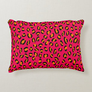 Colorful jaguar skin seamless pattern, animal art. decorative cushion