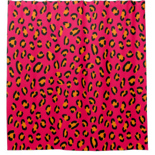 Colorful jaguar skin seamless pattern, animal art. shower curtain