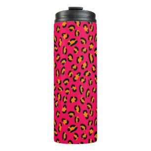 Colorful jaguar skin seamless pattern, animal art. thermal tumbler