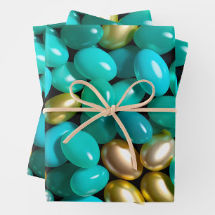 Colorful Jelly Bean Art Wrapping Paper Sheets