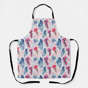 Colorful Jelly fishes Apron