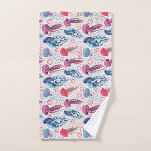 Colorful Jelly fishes Hand Towel
