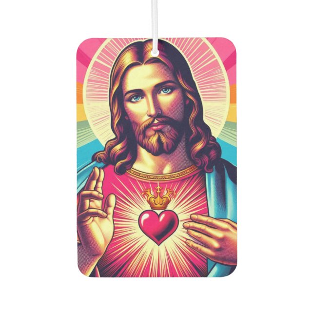 Colorful Jesus air freshener! Car Air Freshener (Front)