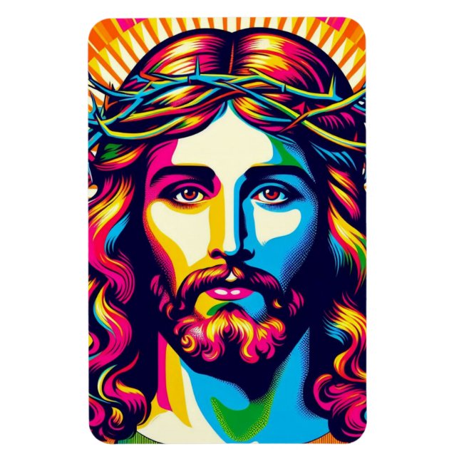Colorful Jesus magnet! Magnet (Vertical)