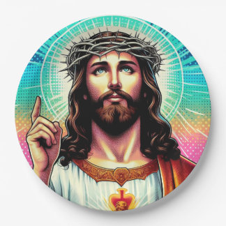 Colorful Jesus paper plate! Plate