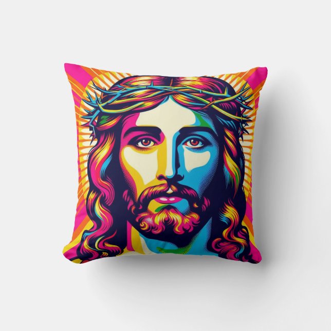 Colorful Jesus pillow! Cushion (Front)