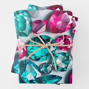 Colorful Jewel Art Wrapping Paper Sheets