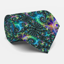 Colorful Jewel Tone Fractal Spiral Abstract Art