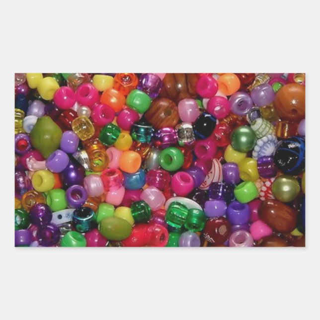 Colorful Jewellery Beads  Rectangular Sticker (Front)
