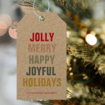 Colorful Jolly Merry Happy Joyful Holidays Gift Tags<br><div class="desc">Colorful Jolly Merry Happy Joyful Holidays</div>
