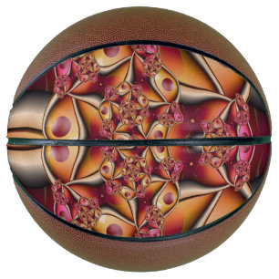 Colorful Joy Abstract Red Orange Fantasy Fractal Basketball