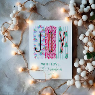 Colorful Joy Christmas Holiday Card