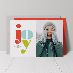 Colorful joy holiday photo card