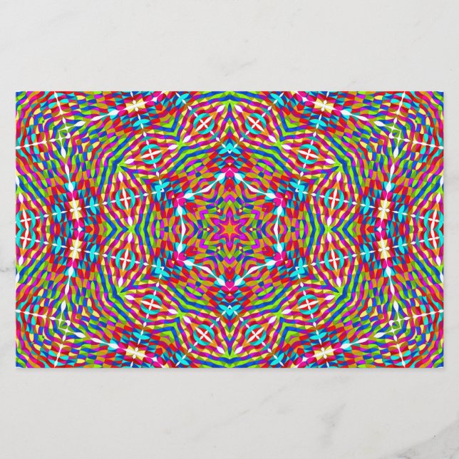 Colorful jumble Mandala Stationery (Front)