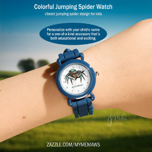 Colorful Jumping Spider Kids Design Watch