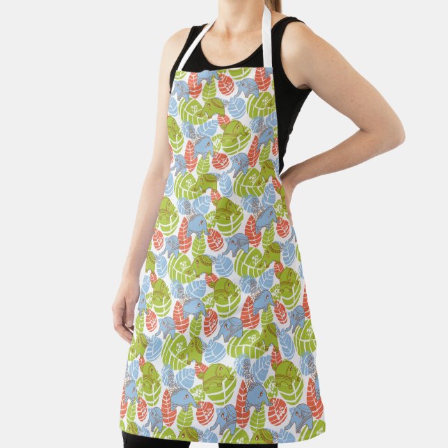 Colorful Jungle Elephants Apron (Insitu)