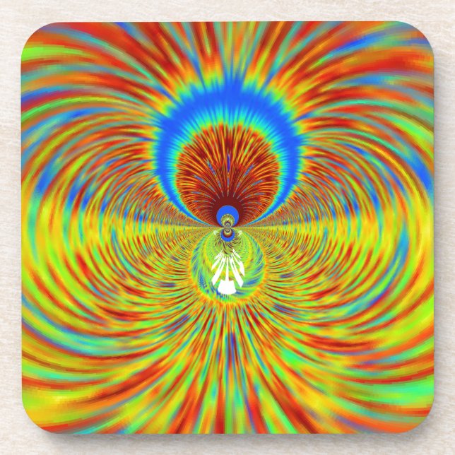 Colorful Kaleidoscope Art Print Coaster (Front)