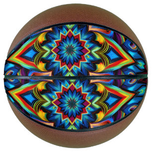 Colorful Kaleidoscope Mandala Design Mug, Pillow Basketball