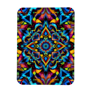 Colorful Kaleidoscope Mandala Design Mug, Pillow Magnet