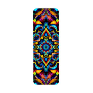 Colorful Kaleidoscope Mandala iPhone 14 Case Return Address Label