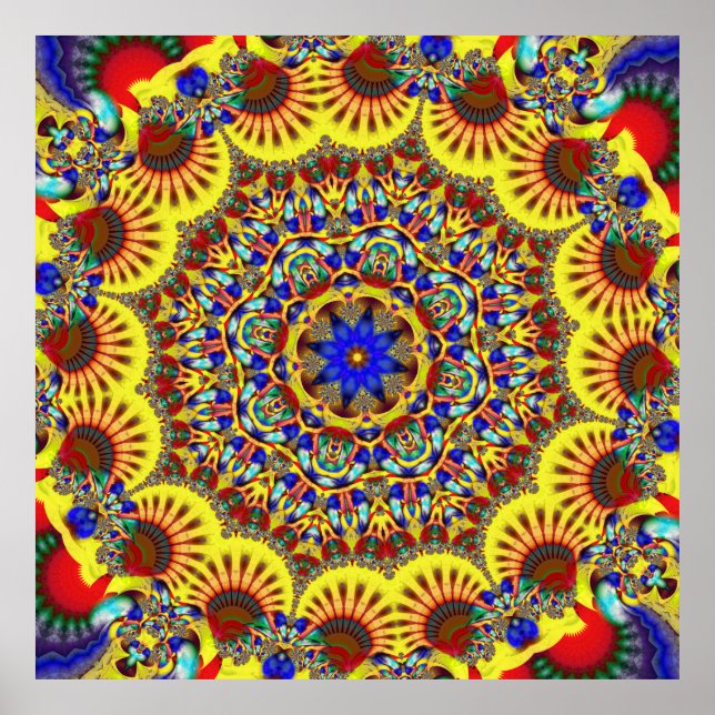 Colorful Kaleidoscope Pattern Poster (Front)