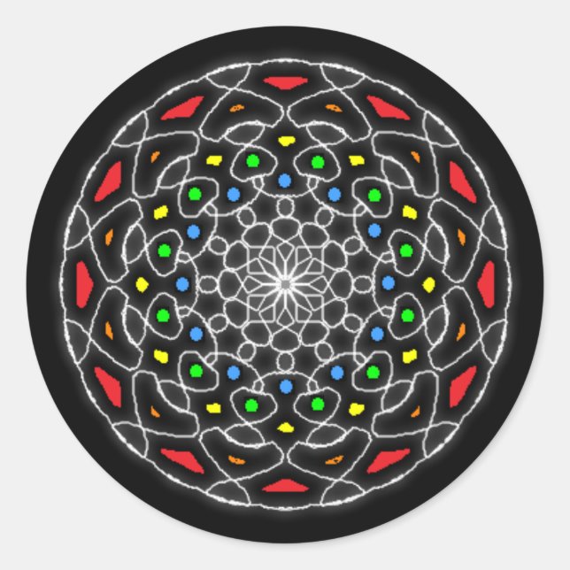 Colorful Kaleidoscope Psychedelic Stickers (Front)